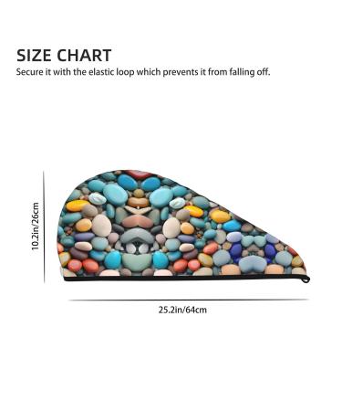 Beach Colored Pebbles Coral Velvet Dry Hair Cap | Perfect for Home Travel Pool Parties & More - Buy Online on GoSupps.com