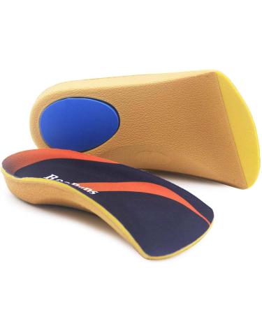 Arch Support Insoles  RooRuns 3/4 Plantar Fasciitis Insoles High Arch Support Insoles with Metatarsal Pads  Orthotic Inserts for Flat Feet  Heel Pain Relief L | Men's 9-11  Women's 10-12
