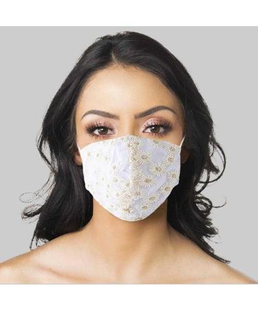 YBSHIN Lace Wedding Face Mask - Floral Print Adjustable Masquerade Mask for Women - B-Beige - International Shipping Available - Buy Online on GoSupps.com
