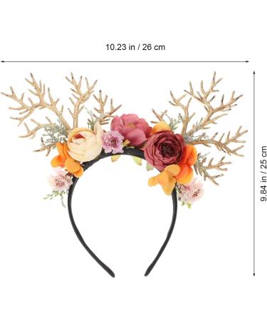 Christmas Antler Headbands with Artificial Flowers | Festive Hair Bands for Women - Buy Online on GoSupps.com