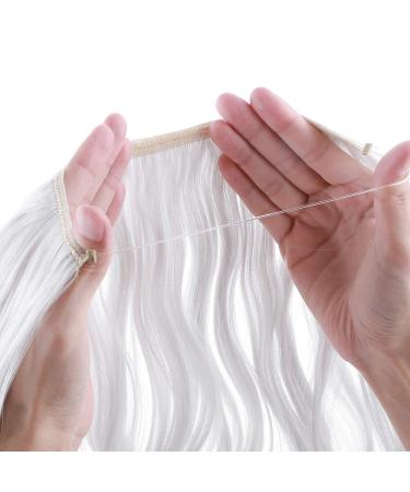 Silk-Co Hair Extensions with Rubber Band - Adjustable Secrets Synthetic Extensions Invisible Cord Corrugated Design for Women - 50cm Silver Gray - Buy Online on GoSupps.com