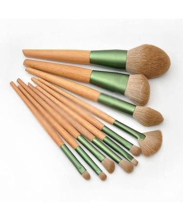 10 Wooden Handle Makeup Brush Set - Premium Powder Eye Shadow & Eyebrow Brushes for Flawless Makeup - International Shipping Available - Buy Online on GoSupps.com