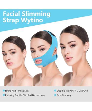 Facelift Slimming Belt for Women Double Chin Reducer V Line Cheek Lift Thin Mask Strap Anti Wrinkle Bandage (Blue) - Buy Online on GoSupps.com