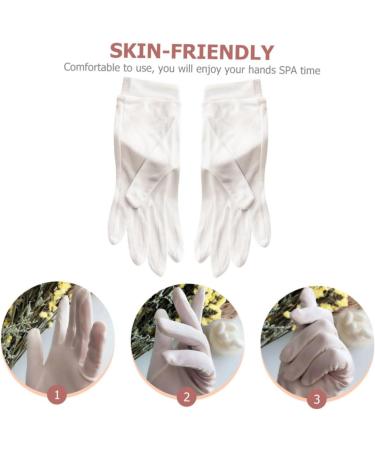 FRCOLOR 1 Pair Grooming Gloves Gloves Repair Hand Gloves Hand Softening Gloves Wax Bath Liners Lotion Mittens Portable Moisture Gloves White Silk to Sleep Lining - Buy Online on GoSupps.com