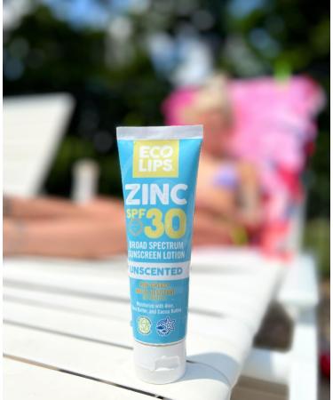 Buy Eco Lips SPF 30 Zinc Mineral Sunscreen Lotion - Reef Safe Water Resistant Natural Ingredients - 4 oz Made in USA - Buy Online on GoSupps.com