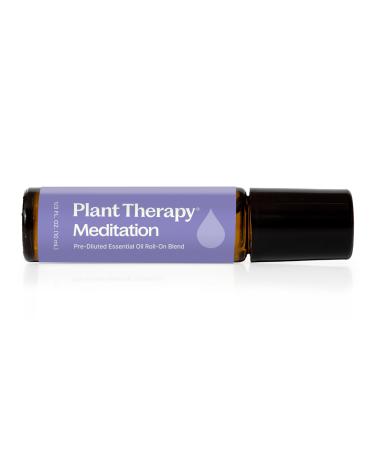 Plant Therapy Meditation Essential Oil Blend Pre-Diluted Roll-On 100 mL (1 oz) 100% Pure Pre-Diluted Calming Aromatherapy for Yoga Mediation and Self Care