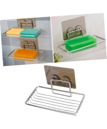 Ciieeo 2pcs Stainless Steel Soap Holder Bathroom Soap Dish Holder Suction Cup Soap Dish Shower Sponge Holder Soap Basket Shower Soap Rack Bath Soap Holder No Trace -mounted - Buy Online on GoSupps.com