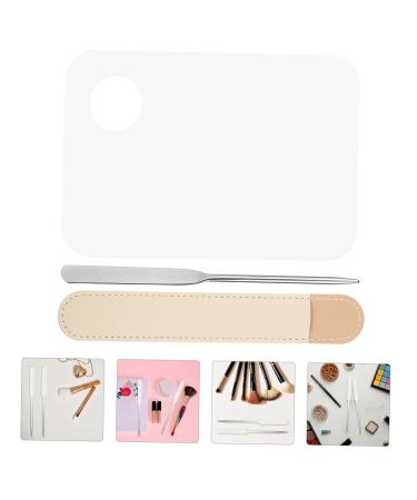 FOMIYES Liquid Foundation Palette & Stainless Steel Spatula Portable Makeup Mixing Tool for Flawless Application | Korean Cosmetic Spatula - Buy Online on GoSupps.com