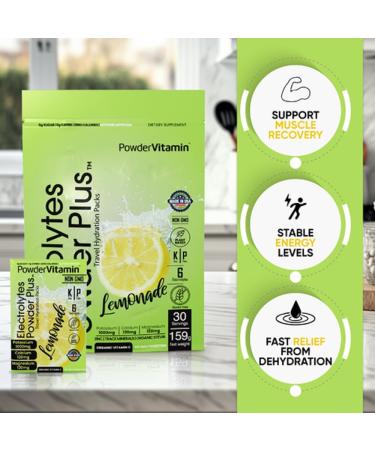 PowderVitamin Electrolytes Powder Plus Keto Lemonade Zero Sugar 1000mg Potassium 120mg Calcium 120mg Magnesium Non-GMO Zero Calories 30 Hydration Packets Lemonade 7.5 Ounce (Pack of 1) - Buy Online on GoSupps.com