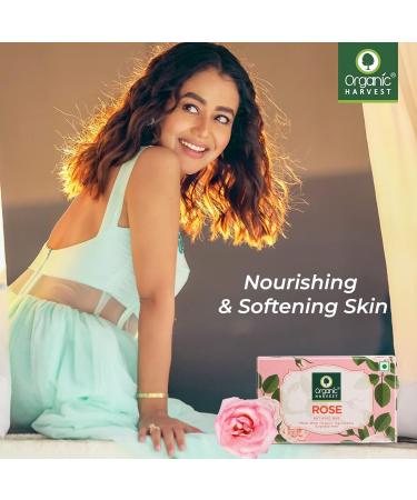 Organic Harvest Gentle Cleansing Rose Bathing Bar For Skin Moisturisation Ideal For All Skin Types 100% American Certified Organic Paraben & Sulphate Free 125gm - Buy Online on GoSupps.com