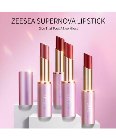 Zeesea SUPERNOVA Hydrating Lipstick #04 Flame Maple - Matte Velvet Color Long Lasting Vegan Cruelty-Free | Soft Nude Lip Makeup for All Skin Types - Buy Online on GoSupps.com
