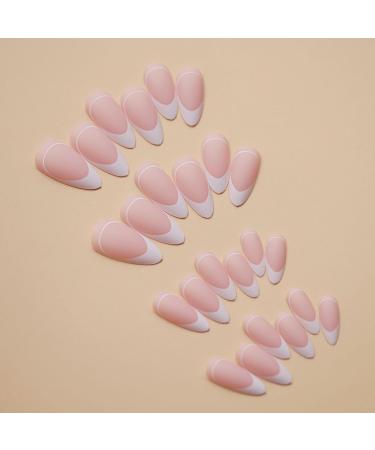 Matte French Tip Press on Nails - Long False Nails Press On Nails with Nail Tips press on nails Acrylic False Nails Cute Artificial Nails - Buy Online on GoSupps.com