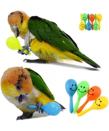 WACURRENTHYD 3PCS- Colourful Mini Ball Sand Hammer Parrot Rattle Shaker Musical Sound Toy Intelligent Sand Hammer Toys for Parakeets Canaries Cockatiels Conure Lovebirds(Random Color) - Buy Online on GoSupps.com