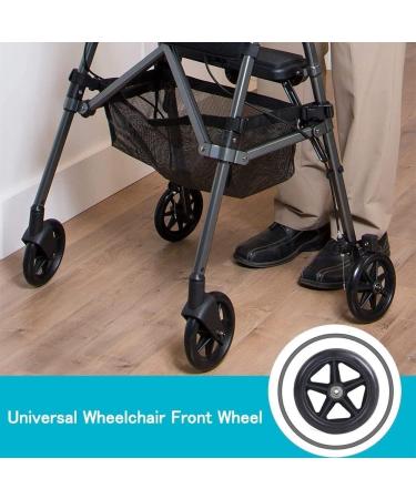 Wheelchair Wheels Wheelchair Front Castor 8 Inch Wheelchair Front Wheels replacement Non-Pneumatic Black Wheel Casters rotating Wheelchairs Rollators Accessory - Buy Online on GoSupps.com