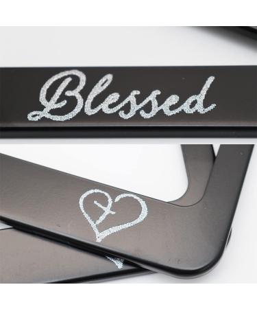 CHLSD Bling Blessed Cross & Heart Christian License Plate Frame - 2 Pack, Black Metal - Buy Online on GoSupps.com