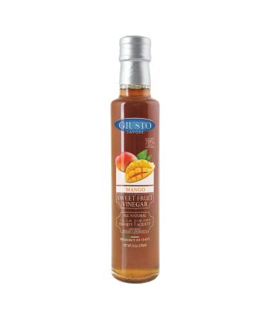 Giusto Sapore Mango Sweet Fruit Italian Vinegar 8.5oz - Premium All Natural Infused Gluten Free Gourmet Brand - Imported from Italy and Family Owned