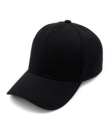 Top Level Baseball Cap Men Women - Classic Adjustable Plain Hat Black