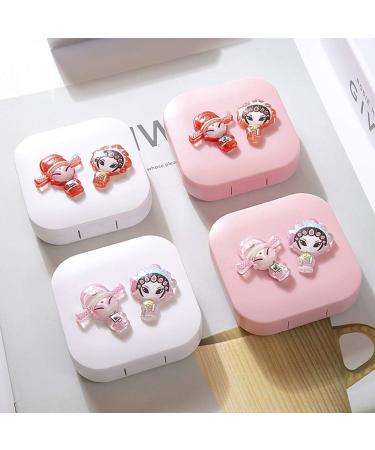 Optometry Lens Container Box - Cute & Portable Contact Lens Case for Girls | Compact Mini in Pink & White - International Shipping Available - Buy Online on GoSupps.com