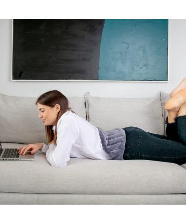 XL Gray Microwave Heating Pad - Back Pain Relief with 71 Ties, Moist Heat Wrap for Neck, Shoulders, Cramps - Microwavable Flaxseed Rice Pack - Buy Online on GoSupps.com