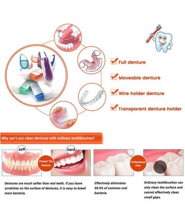 Shop Ingjia 2-Piece Portable Prosthesis Cleaning Brushes | Double-Sided Teeth Cleaners in 4 Colors Ideal for False Teeth Care - Buy Online on GoSupps.com