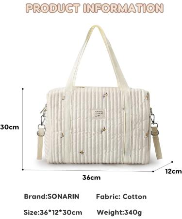 SONARIN Stylish Large Capacity Cotton Baby Changing Bag - Olive | Durable Portable Travel Diaper Bag with 2 Stroller Straps - Buy Online on GoSupps.com
