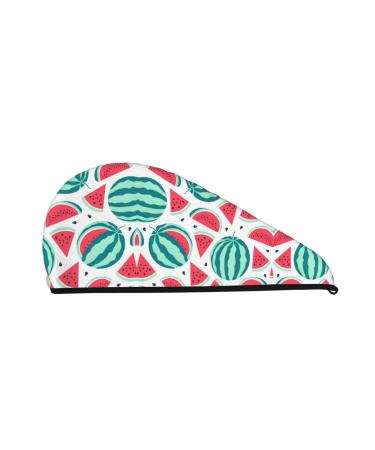 Fruits Watermelon Coral Velvet Dry Hair Cap Unisex Wet Towel Wrap The Ideal Bathroom Pool Party Beach and Home Accessory