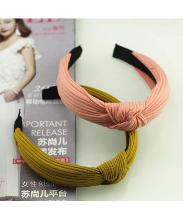 Women's Wide Plain Headbands Knot Turban Hard Headband Hair Band Hair Accessories for Women Girls - Buy Online on GoSupps.com