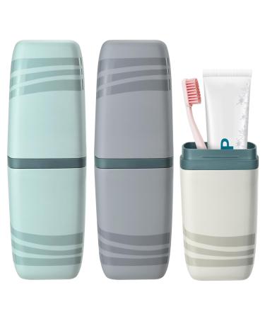 WiKSite 3 pieces of toothbrushes case travel set to the toothbrush toothbrush case toothbrush holder toothbrushes Child -safe waterproof mouthwear for camping traveling hiking and at home