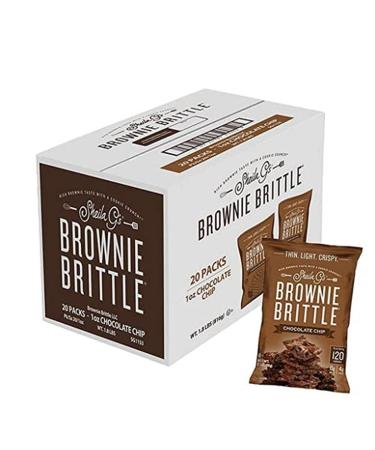 Sheila G's Brownie Brittle Low Calorie, Treats Dessert, Healthy Chocolate, Brownie Taste with Cookie Crunch, Original Chocolate Chip, 1oz (Pack of 20) Chocolate Chip 1 Ounce (Pack of 20)