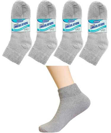 12 Pair Diabetic Ankle Circulatory Socks Health Support Men's Grey Size 9-11 - Buy Online on GoSupps.com
