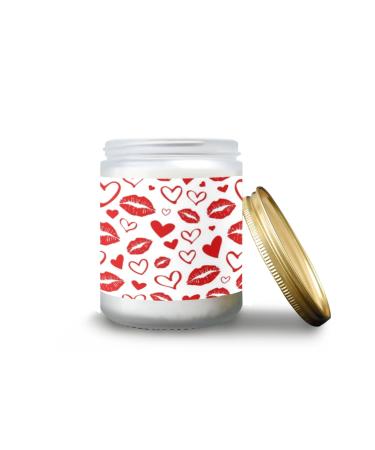 Lavender Candles for Home Scented Aromatherapy Jar Candles 7 oz Long Lasting Candles Scented Candles Gift Set for Women Perfect for Birthday Gifts Hearts and Lipstick Valentine's Day