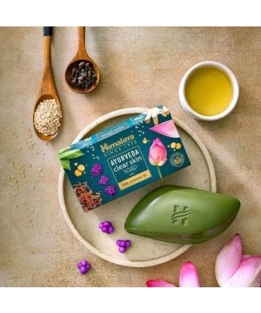 Himalaya Herbals Ayurveda Clear Skin Soap 125g Pure Ayurvedic Oil With Kanaka Taila Improves Complexion Face and Body - Buy Online on GoSupps.com
