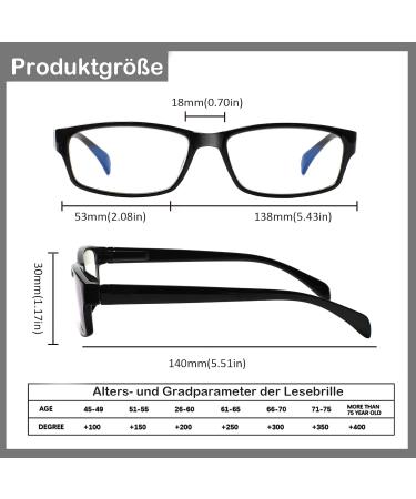 COJWIS 6 Pack Reading Glasses for Men & Women - Blue Light Filter Quality Spring Hinge 3.50 Magnification - Black Frames - Buy Online on GoSupps.com
