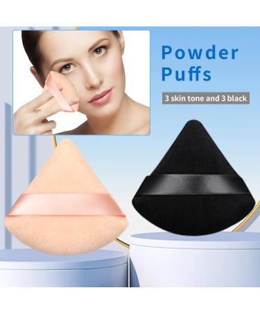 Willight 6 Pieces Triangle Makeup Powder Puff - Washable & Reusable Beauty Sponges for Loose Powder Foundation - Perfect for Dark Complexion (3 Black) - Buy Online on GoSupps.com