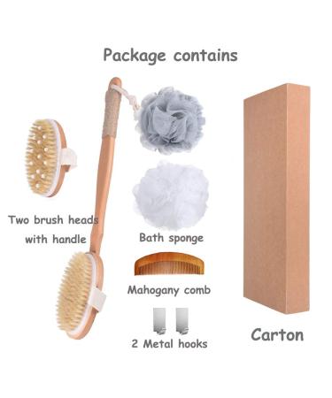 Spclsim Bath Brush Set - Shower Back Scrubber for Gentle Exfoliation | Dry/Wet Skin Exfoliator for Men and Women - Improve Circulation - Buy Online on GoSupps.com