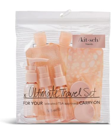 Kitsch 11pc Travel Bottle Set - Leak Proof Toiletry & Skincare Containers - TSA Approved Peach Travel Size Bottles - Buy Online on GoSupps.com