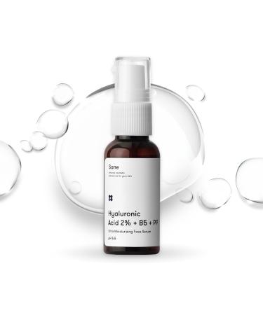 Sane Hyaluronic Acid Serum for Face with Vitamin B5 & PP - 1.01 fl oz Hydrating Serum for Face - Healthy Skin with Hyaluronic Acid Serum - Vitamin Serum for Face for Metabolic Boost