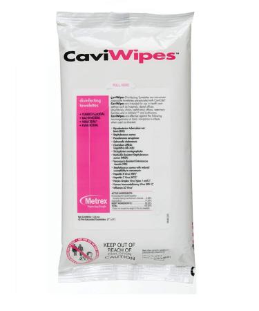 Metrex 13-1224 CaviWipes Surface Disinfectant Towelette Wipe 7 Width 9 Length (Pack of 45)