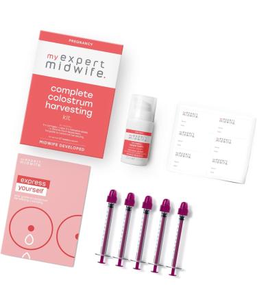 My Expert Midwife Colostrum Harvesting Kit: 5 Syringes, Freezable Labels, Nipple Balm, Complete Guide - Buy Online on GoSupps.com