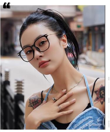 Buy Metal Temples Square TR90 Blue Light Blocking Glasses for Men & Women - Anti UV Ray Computer Reading Glasses - Stylish Black-Gold Frame (55mm - Buy Online on GoSupps.com