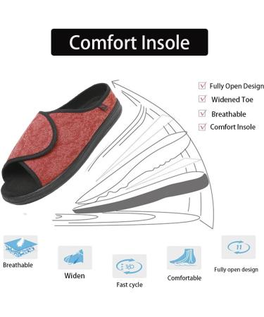 Women's Open Toe Diabetic Recovery Slippers | Adjustable Walking Shoes for Arthritis Edema & Plantar Fasciitis | Comfortable Support for Swollen Feet | Elderly Friendly - Orange Size 10 - Buy Online on GoSupps.com