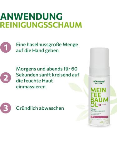  Alkmene alkmene Tea Tree Oil Foaming Face Wash - Vegan face and body cleansing foam free of silicones parabens and mineral oils - face wash for men and women (6 x 200 ml) - Buy Online on GoSupps.com