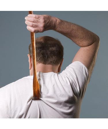 KisbeiBiBi Wooden Back Scratcher - Extended Curved Handle Anti-Itching Gentle for Skin 17.72 x 1.18 inches - Perfect for Men & Women - Buy Online on GoSupps.com