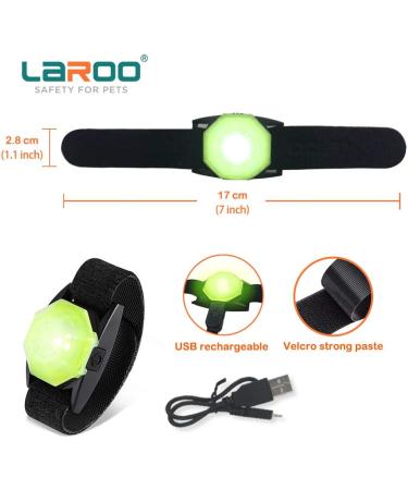 Laroo Safety LED Lights for Dogs & Cats - USB Rechargeable Waterproof Night Walking Collar Light (Green) - Buy Online on GoSupps.com