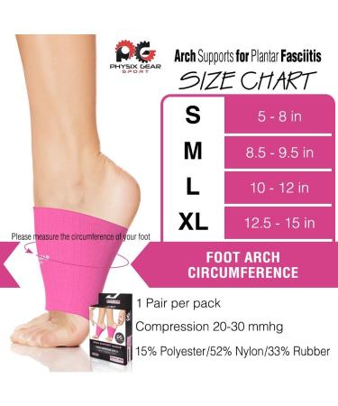 Physix Gear Foot Bandage for Flat Feet & Plantar Fasciitis | Immediate Pain Relief | Arch Support | Size 5-8 | Pink (1 Pair) - Buy Online on GoSupps.com