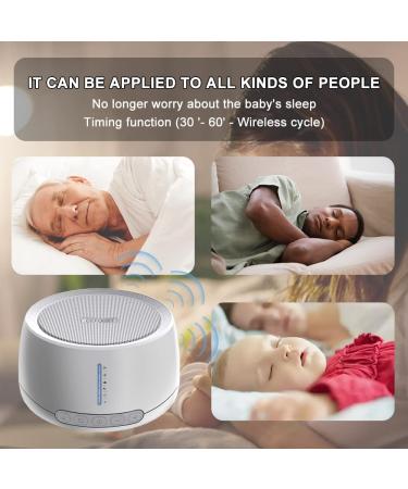 Cefoust White Noise Machine Portable Sound Machine - 30 Soothing Sounds, Auto-Off Timer, Adjustable Audio Levels - Sleep Aid for Baby, Adults, Kids (White) - Buy Online on GoSupps.com