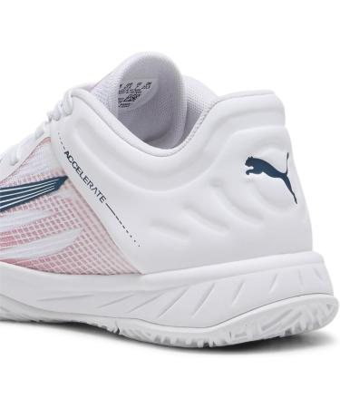 PUMA Unisex Accelerate Turbo W+ Indoor Court Shoe 39 EU - Puma White Ocean Tropic Passionfruit | Shop Internationally - Buy Online on GoSupps.com