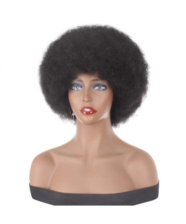 XTrend 8-Inch Short Afro Curly Wig - Heat-Resistant Synthetic Black Fluffy Hair for Black Women | 1B Color - Buy Online on GoSupps.com