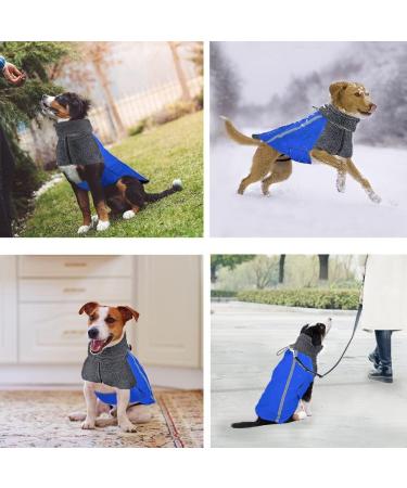 Slowton Winter Dog Coat - Warm Waterproof Jacket with Turtleneck & Reflective Stripes for Small & Medium Dogs | Adjustable Windproof Blue XL - Buy Online on GoSupps.com
