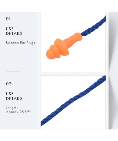 10 Pcs Safety Silicone Ear Plugs - Soft Hearing Protection with Cord - Noise Reduction for Work Home & Sleep - Blue & Orange - Buy Online on GoSupps.com